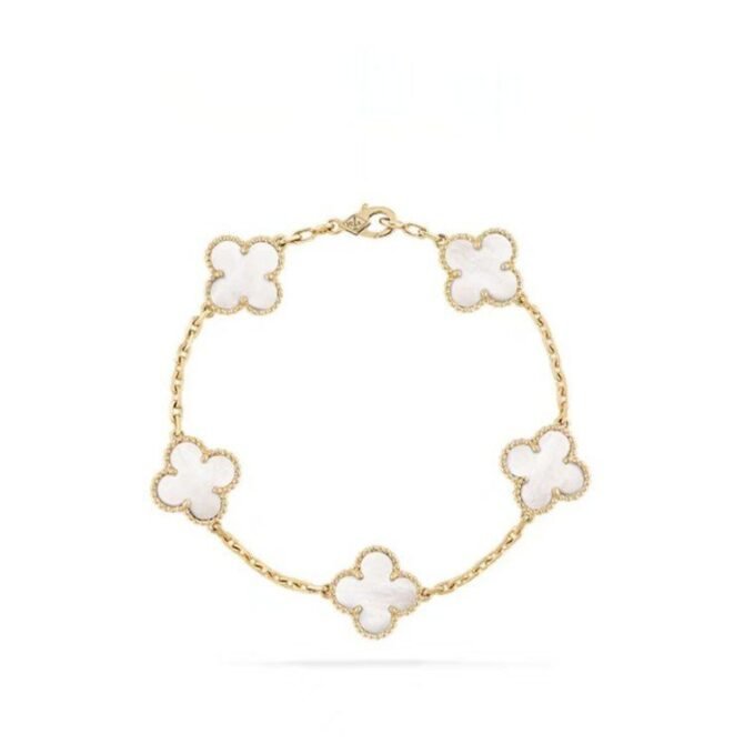 Four-Leaf  Bracelet-White